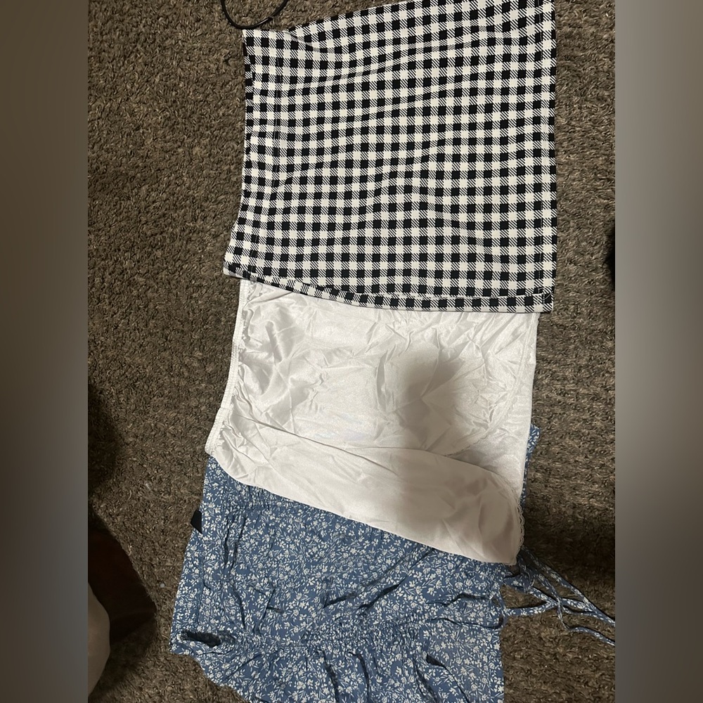 Gingham and Floral Skirt Set